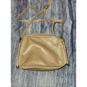 Vintage New‎ Fashion Collection Small Tan Genuine Leather Croddbody Purse